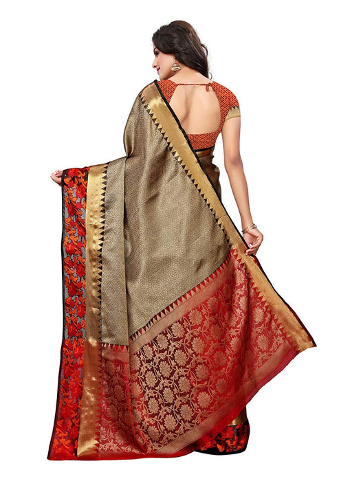 Golden Color Cotton Silk ( Art Silk) Saree only in Bigswipe