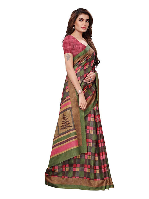 Green, Multi Color Vichita Silk (Art Silk) Saree only in Bigswipe