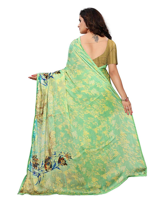 Green, Multi Color Chiffon Saree only in Bigswipe