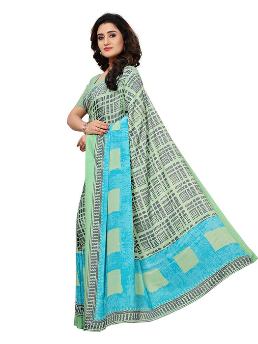 Green, Multi Color Crepe Saree only in Bigswipe