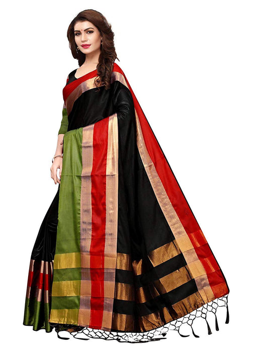 Black, Red, Green Color Poly Silk Saree only in Bigswipe