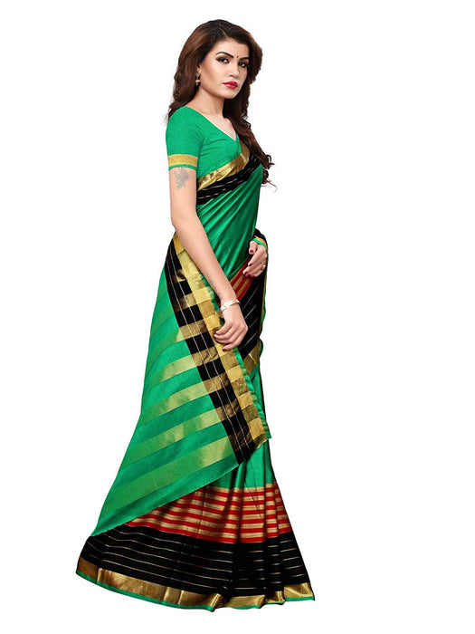 Green, Black, Red Color Poly Silk Saree only in Bigswipe