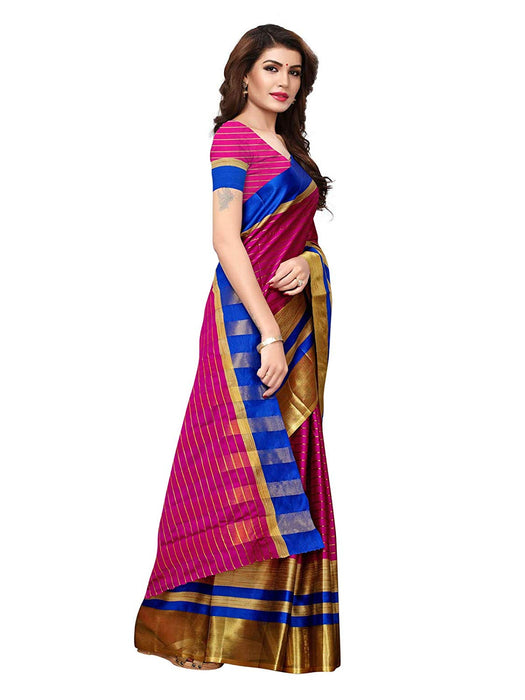 Pink, Golden Color Poly Silk Saree only in Bigswipe