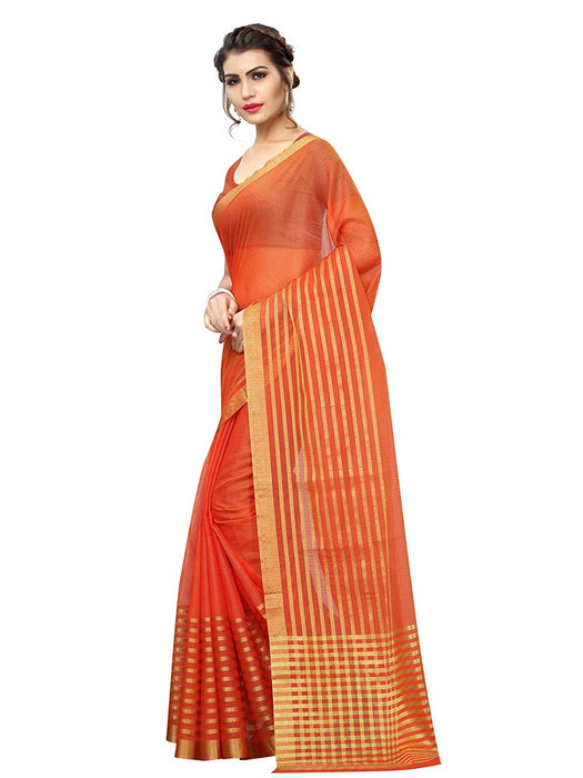 Orange Color Poly Silk Saree only in Bigswipe