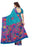 Turquoise, Multi Color Crepe Saree