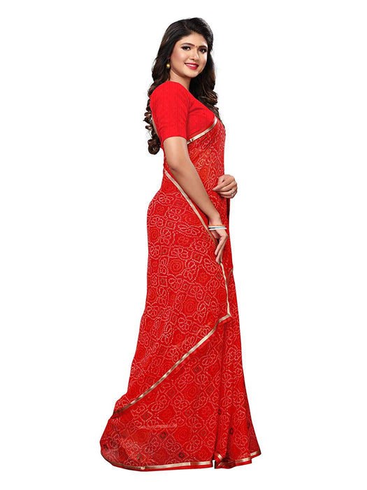 Red Color Chiffon Saree