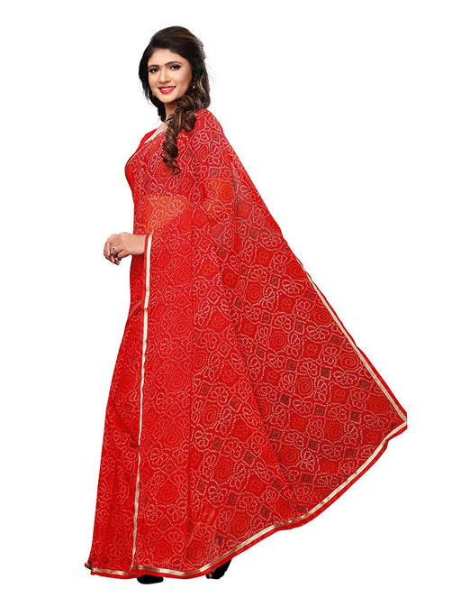 Red Color Chiffon Saree