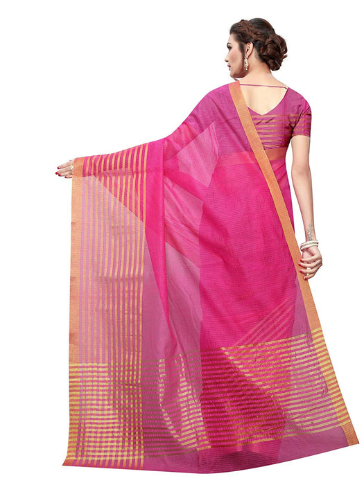 Pink Color Poly Silk Saree only in Bigswipe