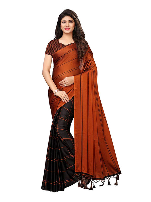 Black, Brown Color Chiffon Georgette Saree only in Bigswipe