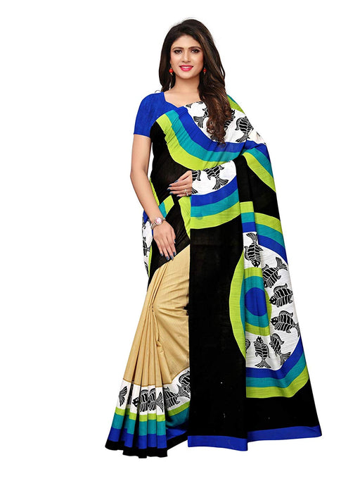 Beige, Multi Color Cotton Silk Saree only in Bigswipe