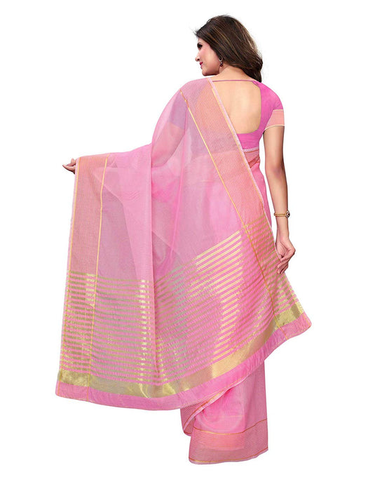 Pink Color Poly Silk Saree only in Bigswipe