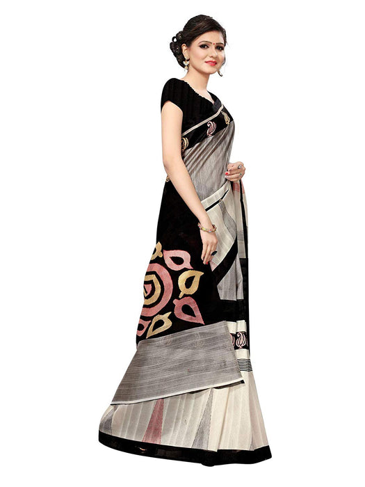 Grey, Black, Multi Color Bhagalpuri Silk Saree only in Bigswipe