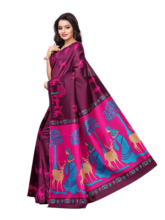 Purple Color Poly Silk (Kashmiri Silk) Saree