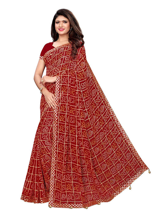 Maroon, Multi Color Chiffon Saree only in Bigswipe