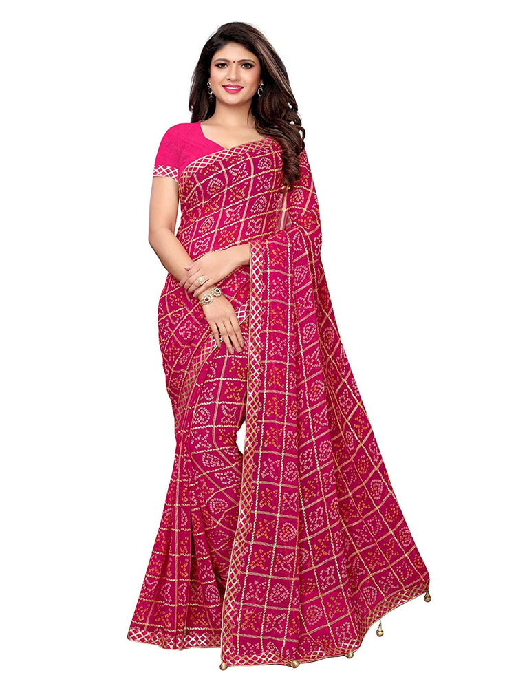 Pink, Multi Color Chiffon Saree only in Bigswipe