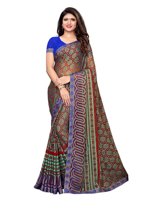 Blue, Multi Color Georgette Saree only in Bigswipe