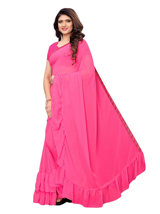 Pink Color Georgette Saree only in Bigswipe