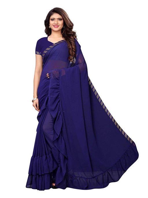 Navy Blue Color Georgette Saree only in Bigswipe