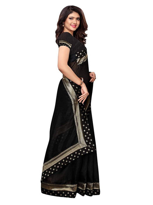 Black Color Bhagalpuri Silk Saree only in Bigswipe