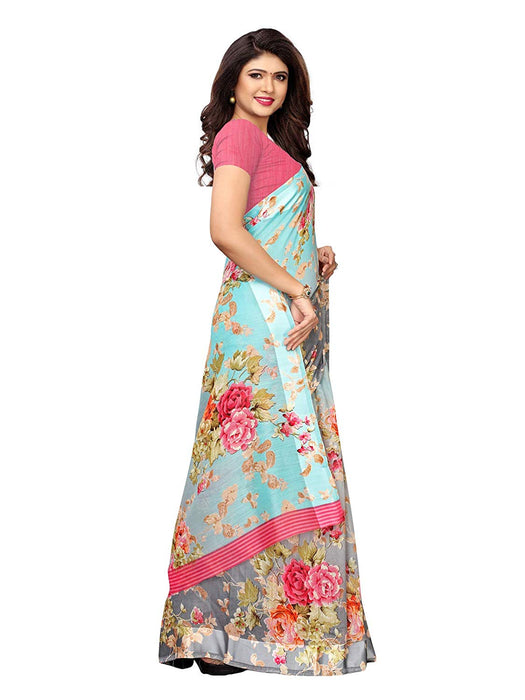 Blue, Grey,  Multi Color Cotton Silk Saree only in Bigswipe