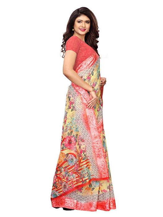 Beige, Multi Color Cotton Silk Saree only in Bigswipe