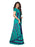 Turquoise, Navy Blue Color Crepe Saree