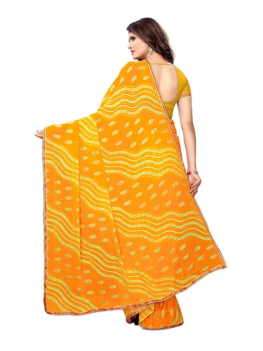 Yellow Color Chiffon Saree