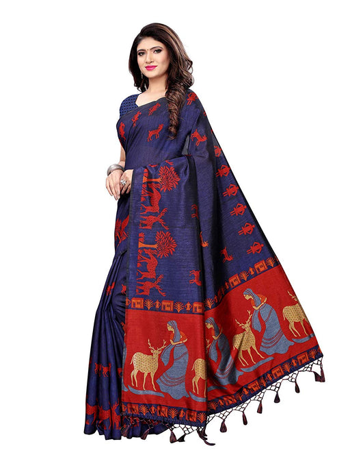 Navy Blue, Maroon Color Art Silk Saree only in Bigswipe