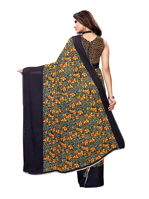 Navy Blue, Multi Color Georgette Saree only in Bigswipe