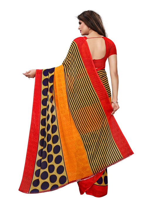 Orange, Navyblue, Multi Color Georgette Saree only in Bigswipe