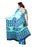 Turquoise, Navy Blue Color Satin Saree