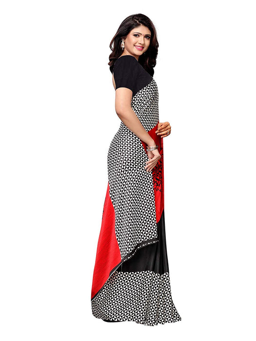 Black, White Color Satin Saree only in Bigswipe