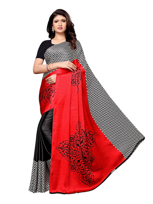 Black, White Color Satin Saree only in Bigswipe