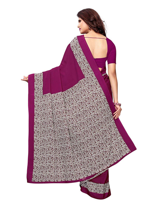 Purple, Off White, Multi Color Crepe Saree