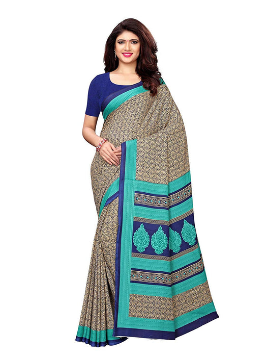 Beige, Navy Blue, Multi Color Crepe Saree only in Bigswipe