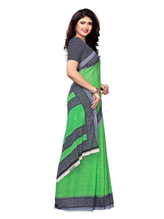 Green, Grey Color Crepe Saree only in Bigswipe