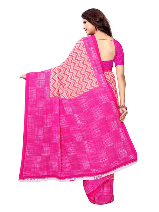 Pink, Off White, Multi Color Crepe Saree only in Bigswipe