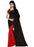 Printed Faux Georgette Red black Color Saree only in Bigswipe