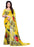 Printed Faux Georgette Yellow Color Saree only in Bigswipe