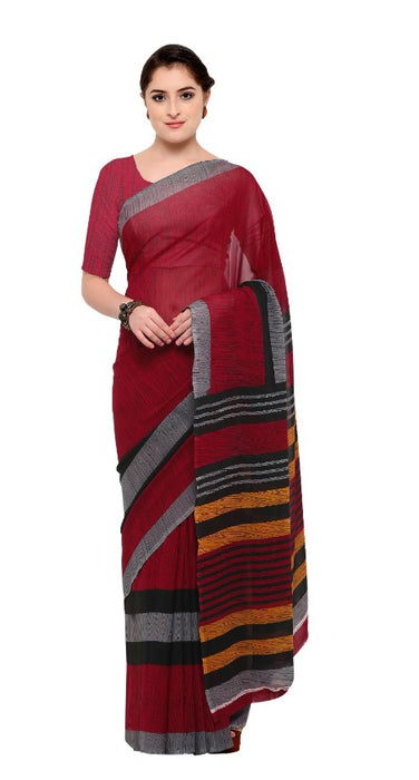 Maroon Color Printed Georgette Saree With Blouse only in Bigswipe