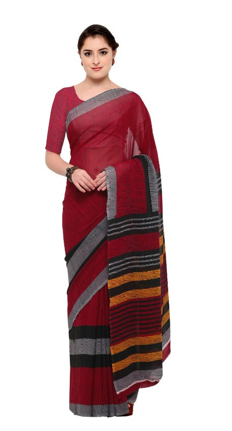 Maroon Color Printed Georgette Saree With Blouse only in Bigswipe