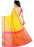 Yellow Color Printed Cotton Polyester Silk Saree With Blouse