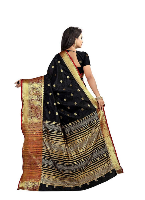 Black Color Weaving Cotton Silk Saree With Blouse only in Bigswipe