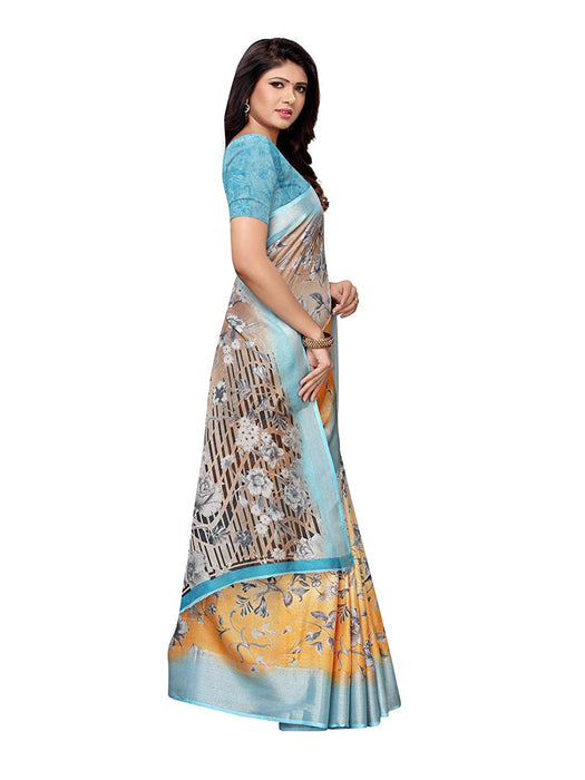 Brown, Peach, Multi Color Leno (Cotton Silk) Saree only in Bigswipe