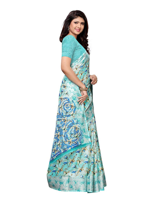 Blue, Multi Color Leno (Cotton Silk) Saree only in Bigswipe