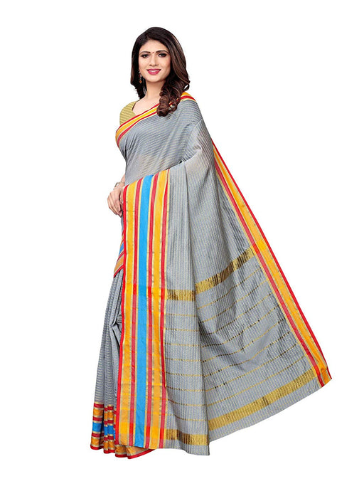 Grey Color Poly Silk Saree only in Bigswipe