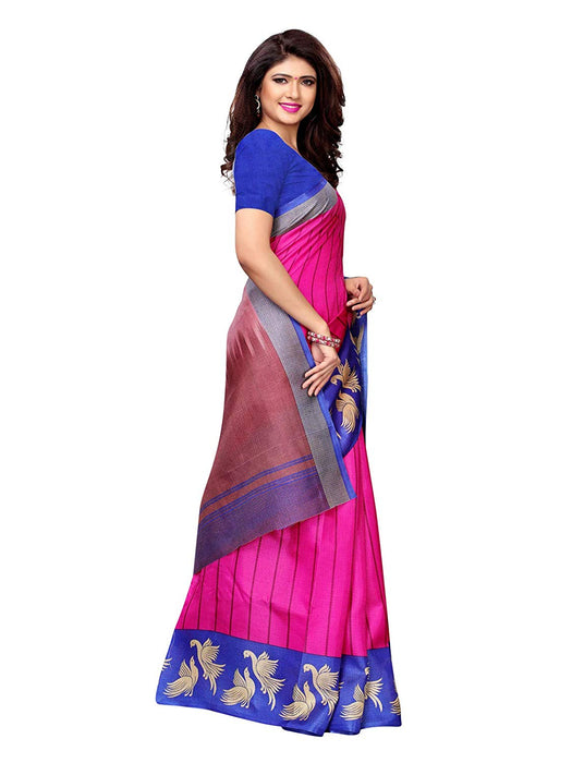 Pink, Multi Color Art Silk Saree only in Bigswipe