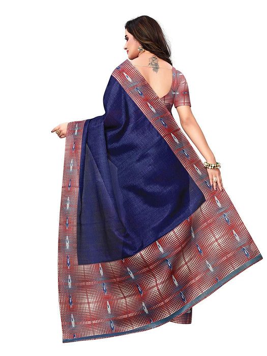 Navy Blue, Red Color Art Silk Saree only in Bigswipe