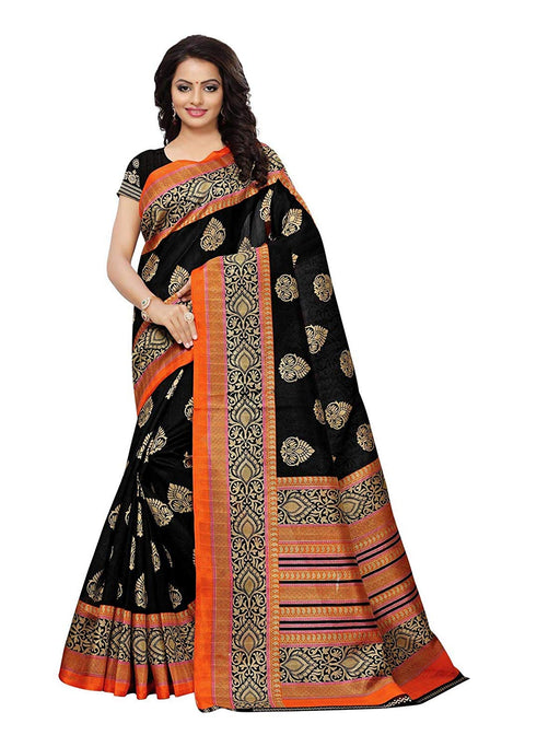 Black, Multi Color Poly Silk Saree only in Bigswipe