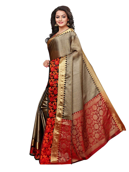 Golden Color Cotton Silk ( Art Silk) Saree only in Bigswipe